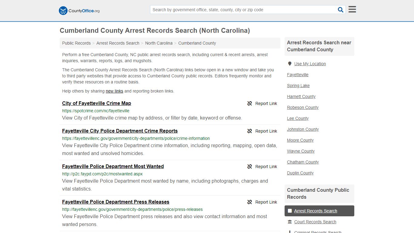 Arrest Records Search - Cumberland County, NC (Arrests ...